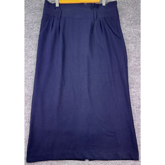 Dresses & Skirts - Sweet Salt Navy Pencil Midi Skirt Size 10 Modest Fit Back Vent Fully Lined